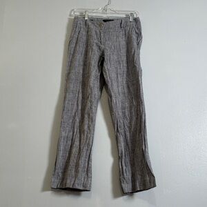 Talbots Linen Blend Straight Leg Pants 2P Gray Work Office Lightweight Casual